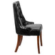 Black LeatherSoft |#| Black LeatherSoft Upholstered Button Tufted Chair with Curved Mahogany Legs