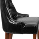 Black LeatherSoft |#| Black LeatherSoft Upholstered Button Tufted Chair with Curved Mahogany Legs