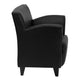 Black |#| Black LeatherSoft Lounge Chair with Flared Arms