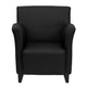 Black |#| Black LeatherSoft Lounge Chair with Flared Arms