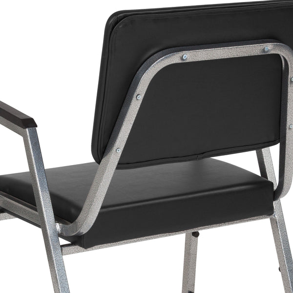 Black Vinyl |#| 1000 lb. Rated Black Antimicrobial Vinyl Bariatric Medical Reception Arm Chair