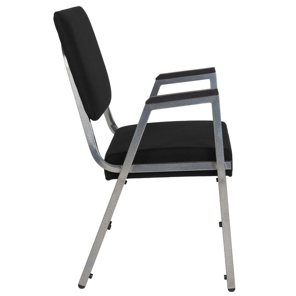 Black Fabric |#| 1000 lb. Rated Black Antimicrobial Fabric Bariatric Medical Reception Arm Chair