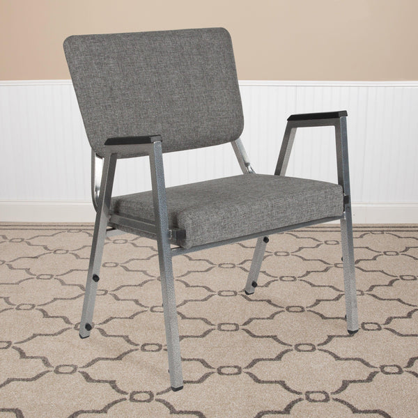 Gray Fabric |#| 1000 lb. Rated Gray Antimicrobial Fabric Bariatric Medical Reception Arm Chair