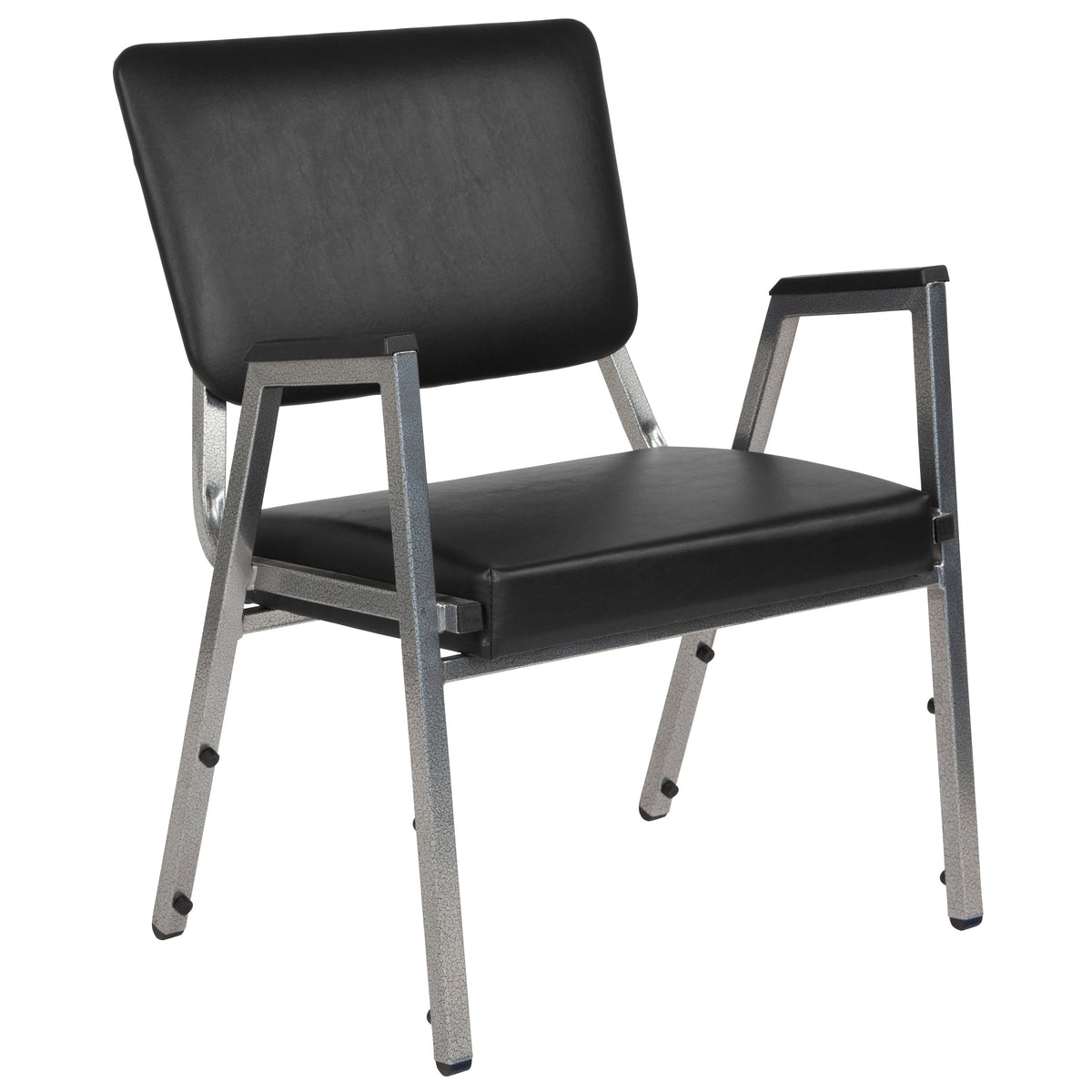 Black Vinyl |#| 1000 lb. Rated Black Antimicrobial Vinyl Bariatric Medical Reception Arm Chair