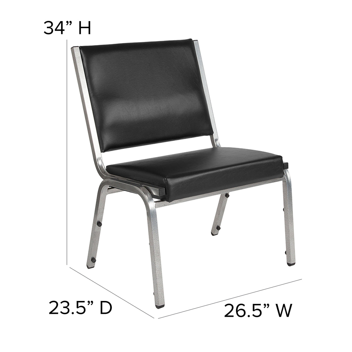 Black Vinyl |#| 1000 lb. Rated Black Antimicrobial Vinyl Bariatric Medical Reception Chair