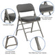 Gray Fabric/Gray Frame |#| 18.5inchW Premium Curved Triple Braced Gray Fabric Metal Folding Chair