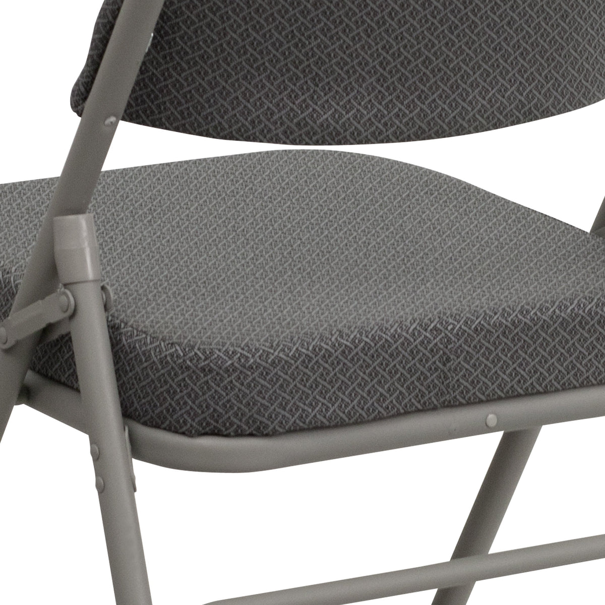 Gray Fabric/Gray Frame |#| 18.5inchW Premium Curved Triple Braced Gray Fabric Metal Folding Chair