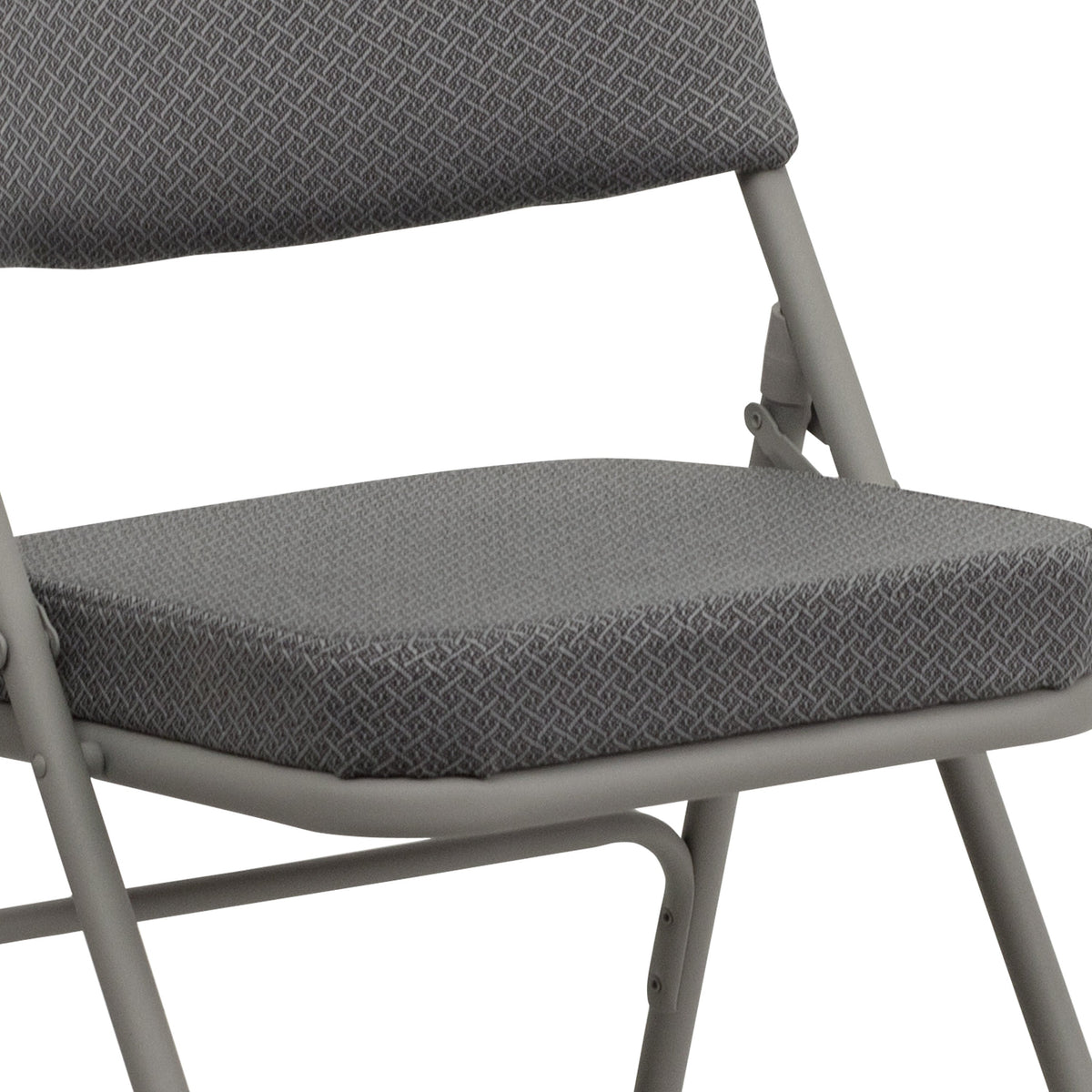 Gray Fabric/Gray Frame |#| 18.5inchW Premium Curved Triple Braced Gray Fabric Metal Folding Chair