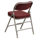 Burgundy Fabric/Gray Frame |#| 18.5inchW Premium Curved Triple Braced Burgundy Fabric Metal Folding Chair