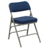 HERCULES Series 18.5"W Premium Curved Triple Braced & Double Hinged Fabric Upholstered Metal Folding Chair