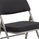 Black |#| Premium Triple Braced & Double Hinged Black Pin-Dot Fabric Metal Folding Chair