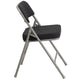 Black |#| Premium Triple Braced & Double Hinged Black Pin-Dot Fabric Metal Folding Chair