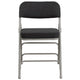 Black |#| Premium Triple Braced & Double Hinged Black Pin-Dot Fabric Metal Folding Chair