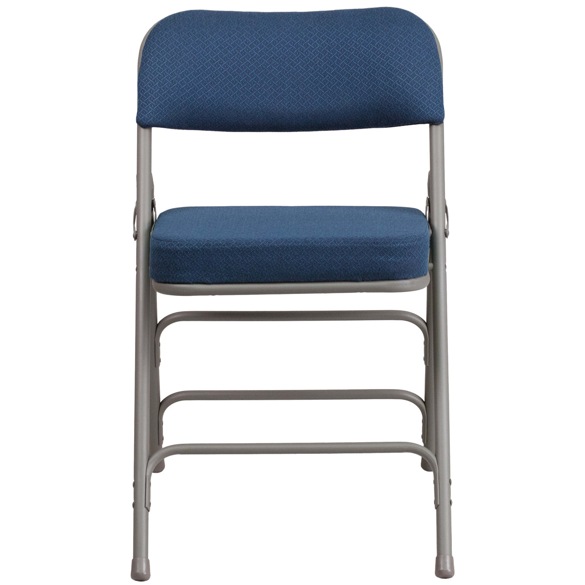 Navy |#| 18inchW Premium Triple Braced & Double Hinged Navy Fabric Metal Folding Chair