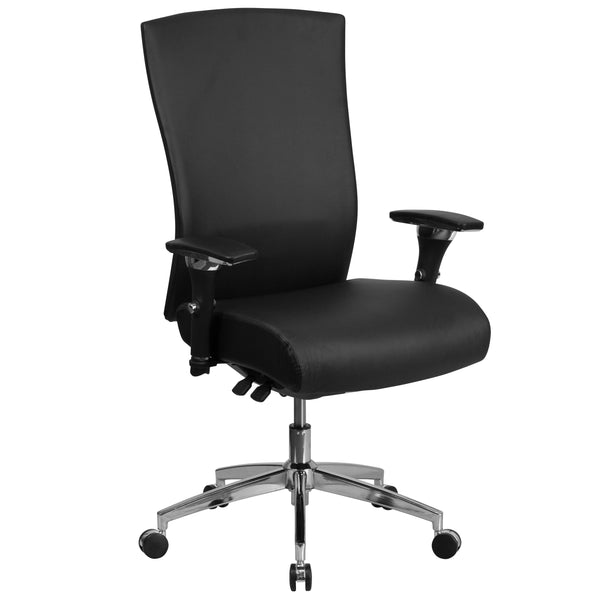 Black LeatherSoft |#| Intensive Use 300 lb. Rated High Back Black LeatherSoft Multifunction Chair