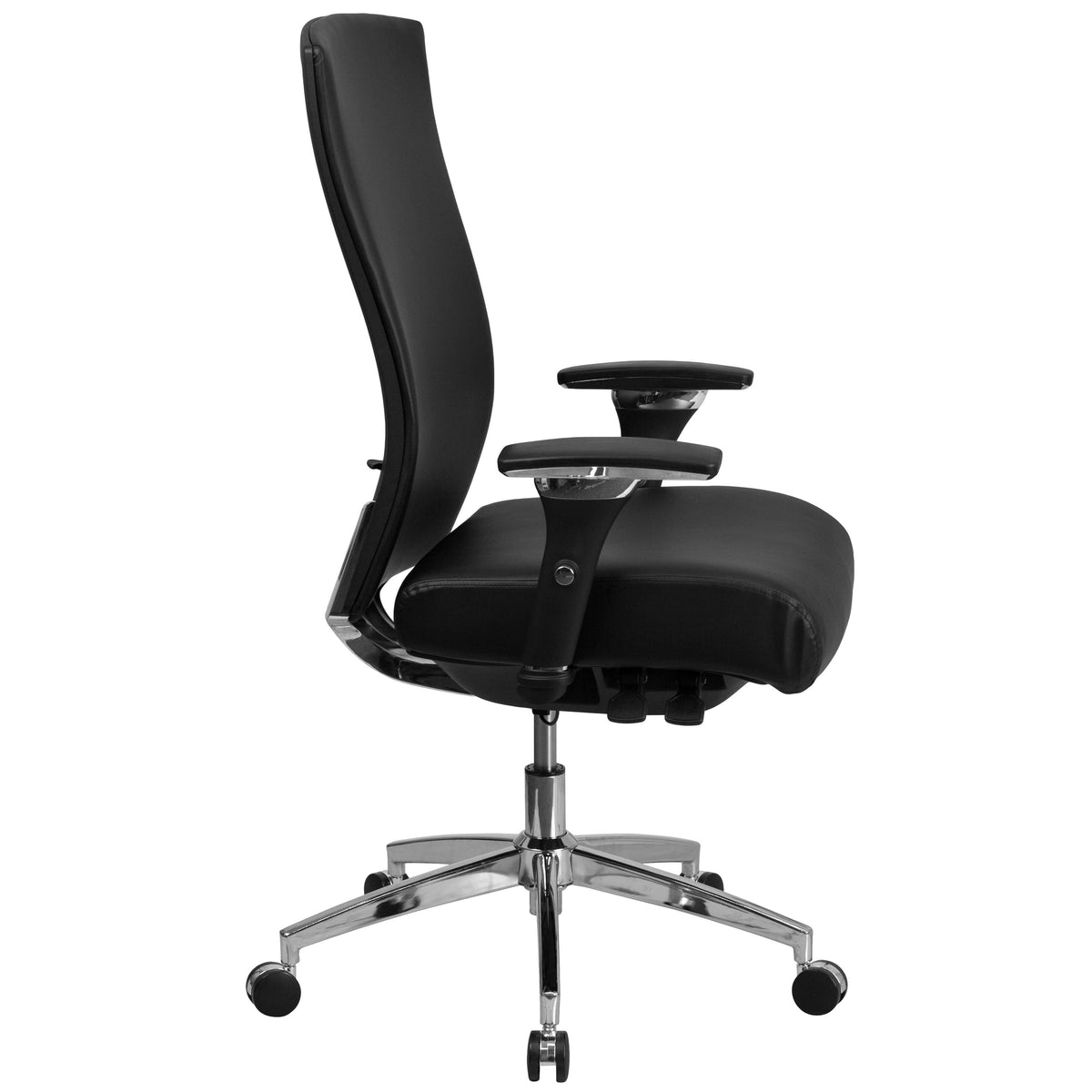 Black LeatherSoft |#| Intensive Use 300 lb. Rated High Back Black LeatherSoft Multifunction Chair