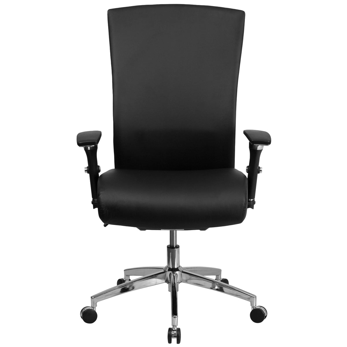 Black LeatherSoft |#| Intensive Use 300 lb. Rated High Back Black LeatherSoft Multifunction Chair