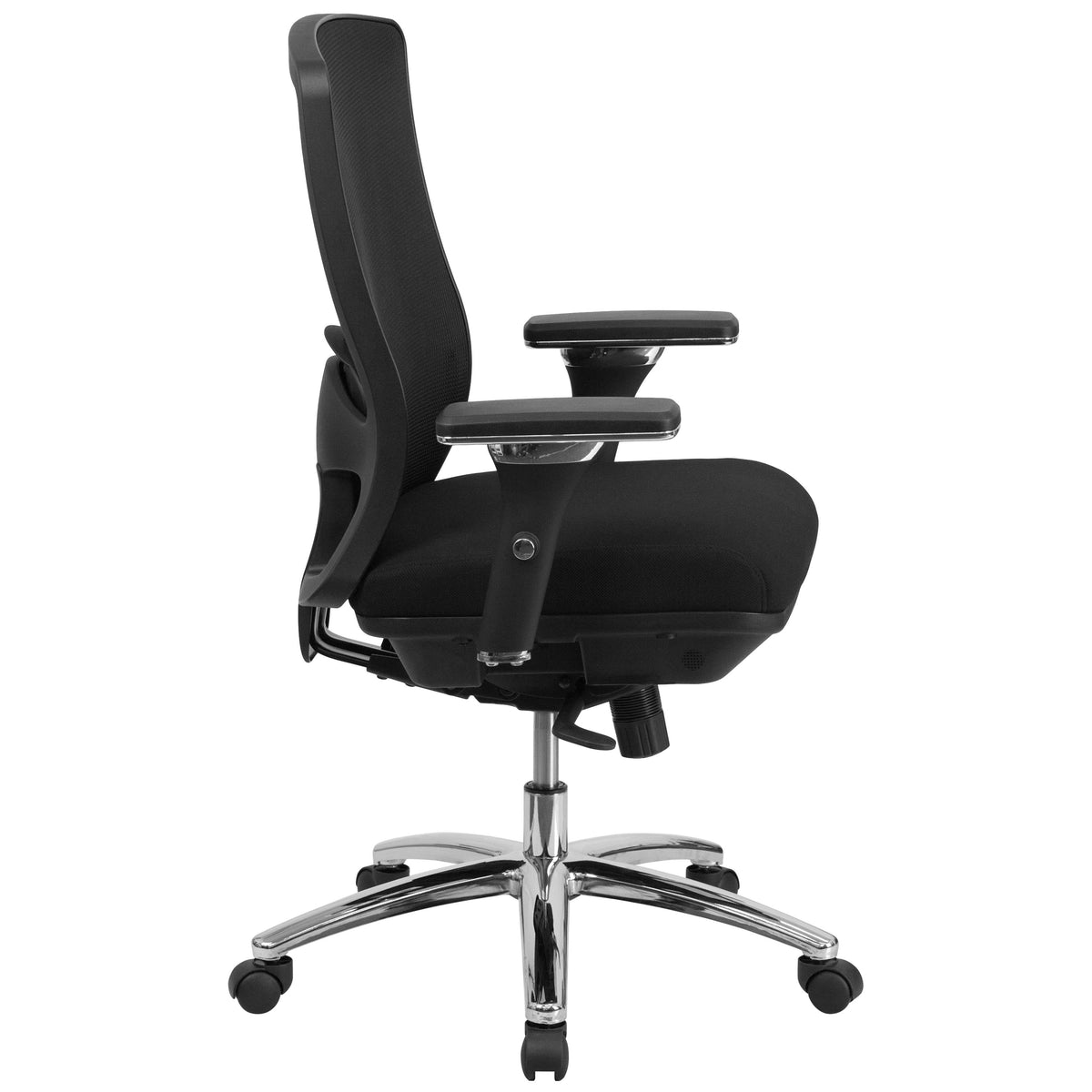 24/7 Intensive Use Big & Tall 350 lb. Rated Black Mesh Multifunction Chair