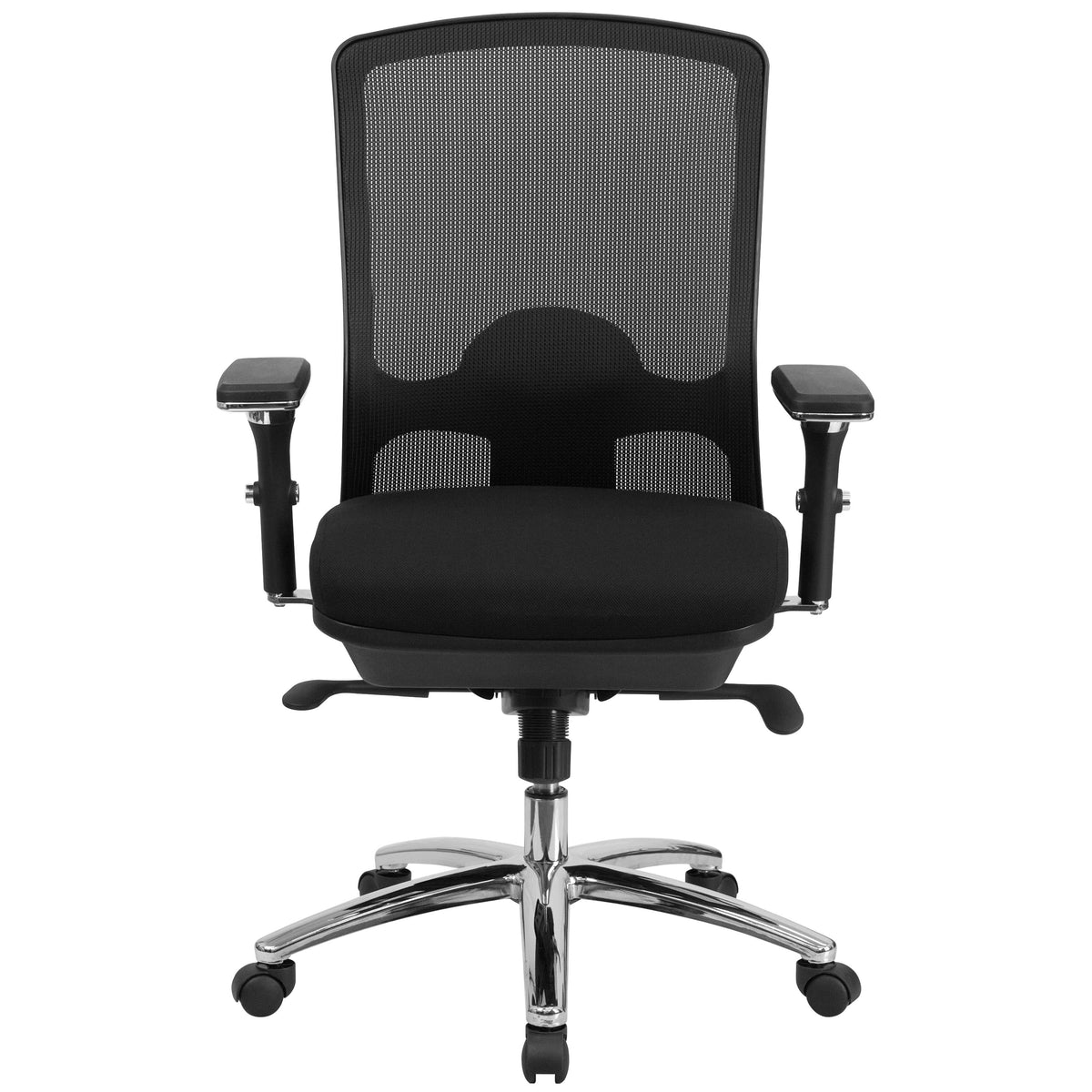 24/7 Intensive Use Big & Tall 350 lb. Rated Black Mesh Multifunction Chair