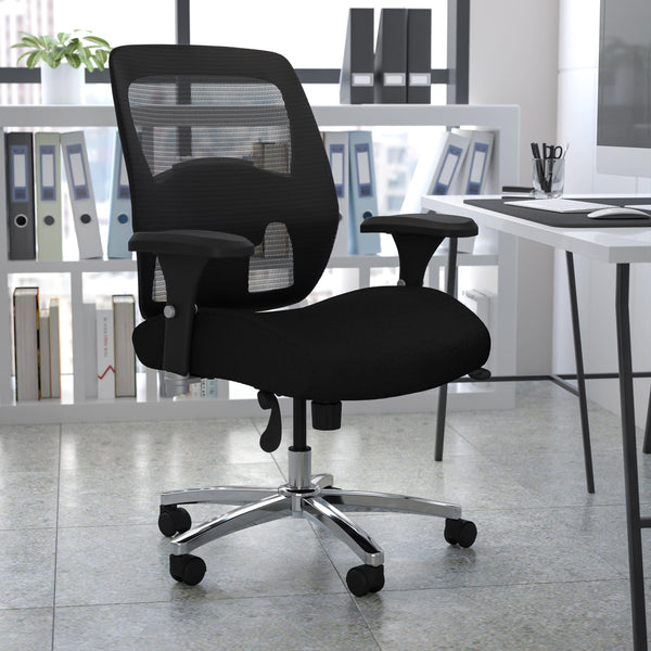 24/7 Intensive Use Big & Tall 500 lb. Rated Black Mesh Ergonomic Office Chair