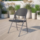 Black |#| 330 lb. Capacity Black Plastic Folding Chair with Charcoal Frame - Event Chair