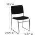 Black Fabric/Chrome Frame |#| 500 lb. Capacity Black Fabric High Density Stacking Chair with Chrome Sled Base