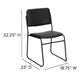 Black Vinyl/Black Frame |#| 500 lb. Capacity High Density Black Vinyl Stacking Chair with Sled Base