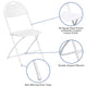 White |#| 650 lb. Capacity White Plastic Fan Back Folding Chair-Commercial & Event Chairs