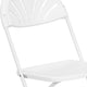 White |#| 650 lb. Capacity White Plastic Fan Back Folding Chair-Commercial & Event Chairs