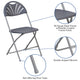 Charcoal |#| 650 lb. Rated Charcoal Plastic Fan Back Folding Chair - Commercial Chairs