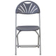 Charcoal |#| 650 lb. Rated Charcoal Plastic Fan Back Folding Chair - Commercial Chairs