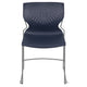 Navy |#| Home and Office Navy Full Back Stack Chair with Gray Frame - Guest Chair