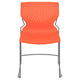 Orange |#| Home and Office Orange Full Back Stack Chair with Gray Frame - Guest Chair