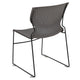 Gray |#| Home and Office Gray Full Back Stack Chair with Black Frame - Guest Chair