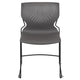 Gray |#| Home and Office Gray Full Back Stack Chair with Black Frame - Guest Chair