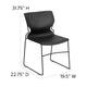 Black |#| 661 lb. Capacity Black Full Back Stack Chair with Black Frame