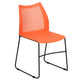 Orange |#| 661 lb. Capacity Orange Sled Base Stack Chair with Air-Vent Back