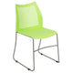 Green |#| Home and Office Green Sled Base Stack Chair with Air-Vent Back - Guest Chair