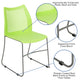 Green |#| Home and Office Green Sled Base Stack Chair with Air-Vent Back - Guest Chair