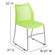 Green |#| Home and Office Green Sled Base Stack Chair with Air-Vent Back - Guest Chair