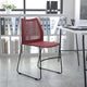 Burgundy |#| Home and Office Burgundy Sled Base Stack Chair with Air-Vent Back - Guest Chair