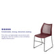 Burgundy |#| Home and Office Burgundy Sled Base Stack Chair with Air-Vent Back - Guest Chair