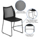 Black |#| 661 lb. Capacity Black Sled Base Stack Chair with Air-Vent Back