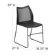 Black |#| 661 lb. Capacity Black Sled Base Stack Chair with Air-Vent Back