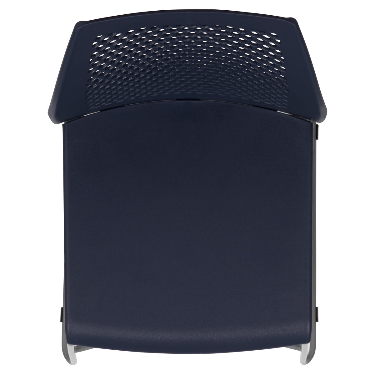 Navy |#| Home and Office Navy Sled Base Stack Chair with Air-Vent Back - Guest Chair