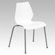 White |#| 770 lb. Capacity White Stack Chair with Lumbar Support and Silver Frame