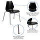 Black |#| 770 lb. Capacity Black Stack Chair with Lumbar Support and Silver Frame