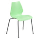 Green |#| 770 lb. Capacity Green Stack Chair with Lumbar Support and Silver Frame