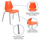 Orange |#| 770 lb. Capacity Orange Stack Chair with Lumbar Support and Silver Frame