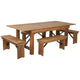 Antique Rustic |#| 7' x 40inch Antique Rustic Folding Farm Table and Four Bench Set